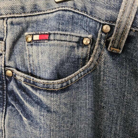 Tommy Hilfiger Boyfriend Jeans Women 6 Cuffed Crop Denim 100% Cotton Y2K - Picture 13 of 13
